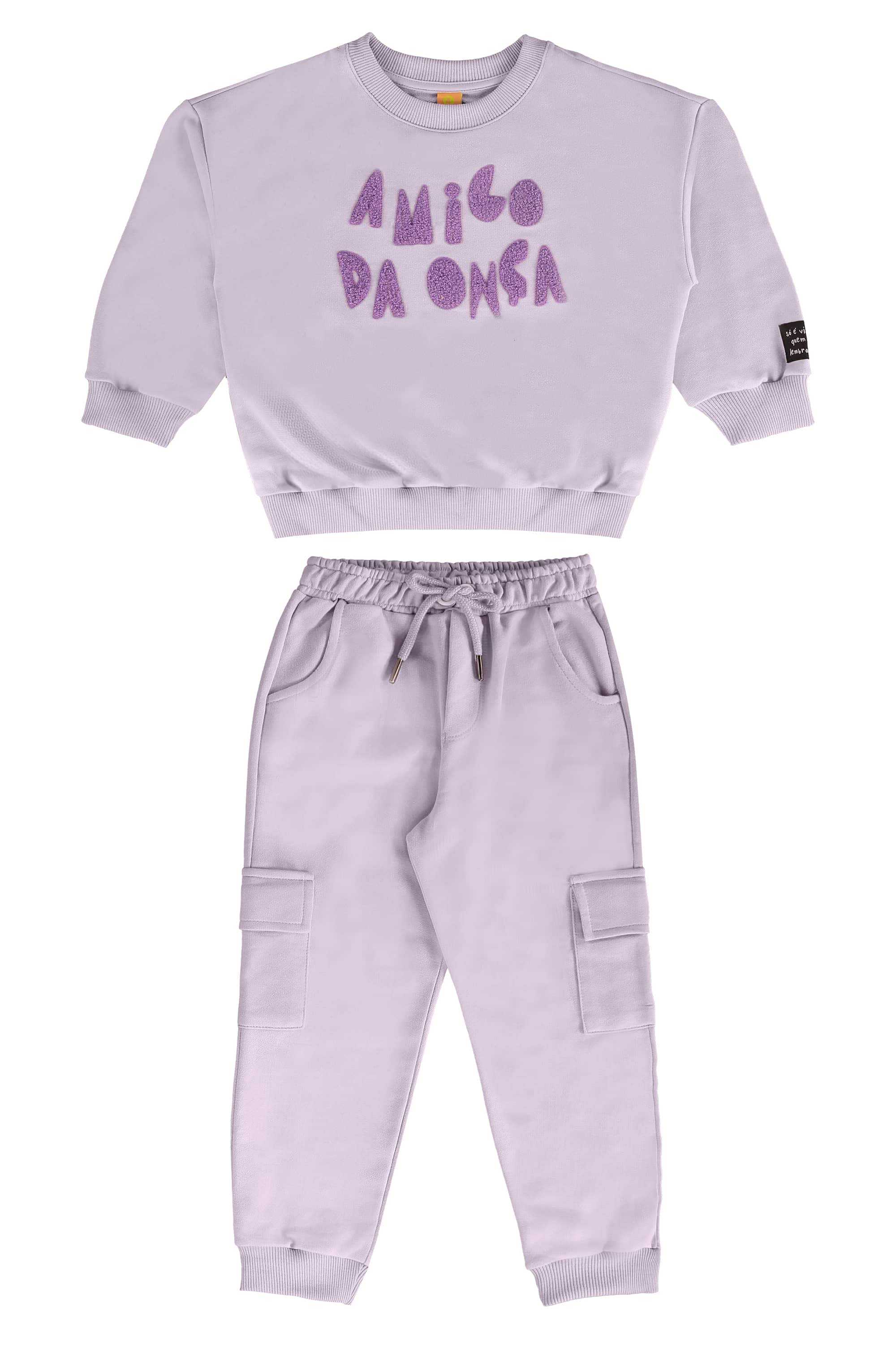 Conjunto Infantil com Blusão e Calça Selva (Roxo) Três e Já - Imagem 26